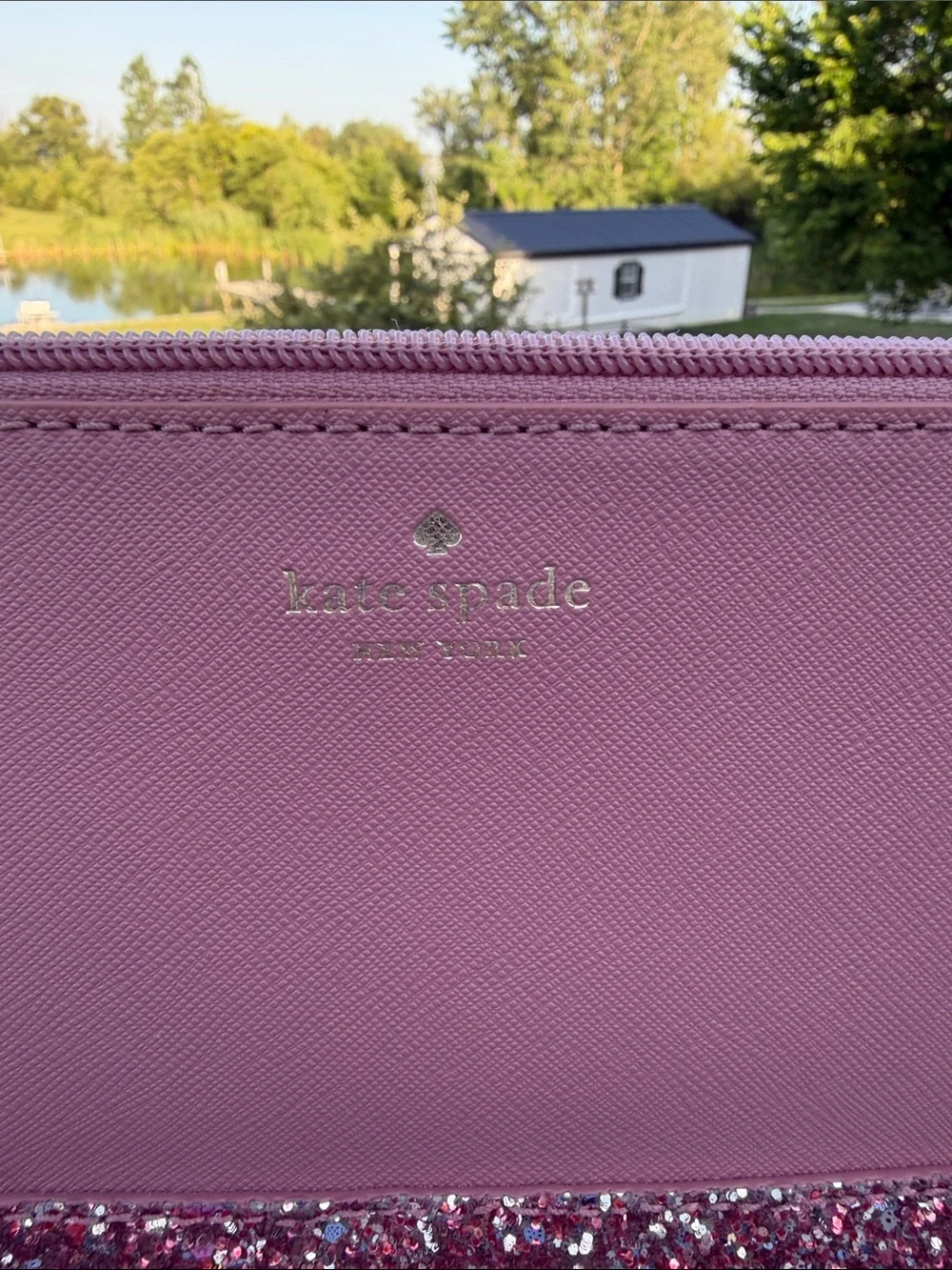 kate spade mauve pink glitter-accent crossbody - Picture 2 of 7